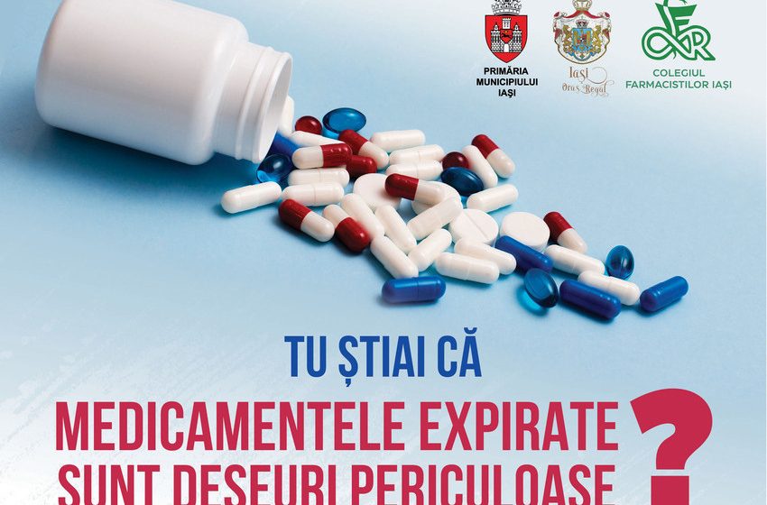  Primăria Iași si Colegiul Farmaciștilor organizează o nouă campanie de colectare corespunzătoare a medicamentelor rămase neutilizate sau expirate