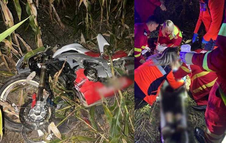  Un tanar si-a pierdut viata iar o tanara a ajuns in stare foarte grava la spital in urma unui accident de motocicleta produs noaptea trecuta in localitatea Dumbraveni