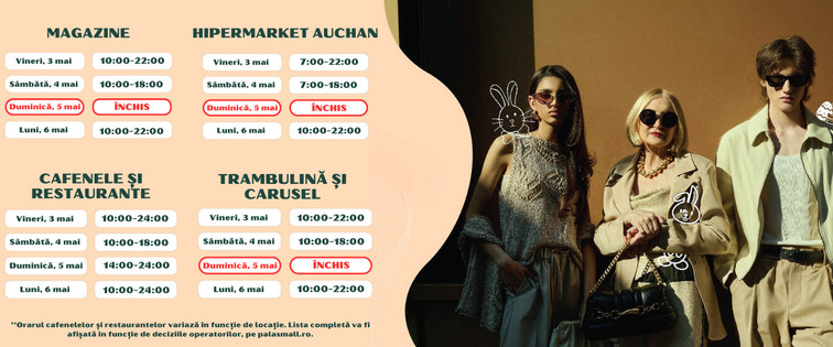  Deschis în prima zi de Paşte: Cinema City din Iulius Mall, restaurantele şi cafenele din Palas.  Mc Drive de la Family Market Bucium, program non-stop