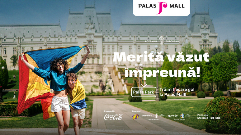  Merită văzut împreună! Trăiește emoția competiției și vino pe esplanada Palas pentru a susține naționala României la Euro 2024!