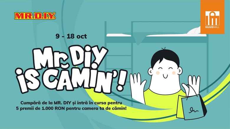  Iulius Mall Iași și MR.DIY oferă cinci premii de câte 1.000 de lei pentru amenajarea camerei de cămin