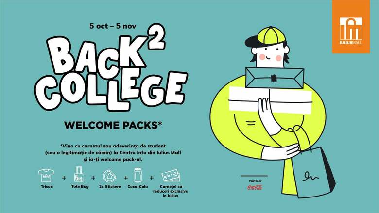  Început de an universitar cu surprize și reduceri pentru studenți. Vino să îți iei Welcome pack-ul de la Iulius Mall Iași!